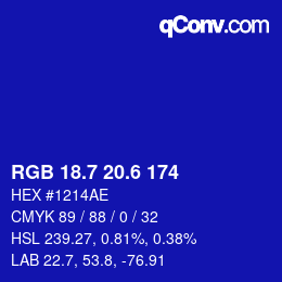 カラーコード: RGB 18.7 20.6 174 | qconv.com