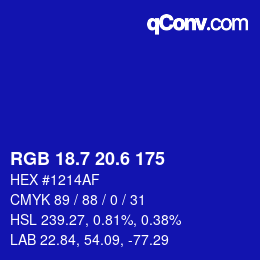 カラーコード: RGB 18.7 20.6 175 | qconv.com