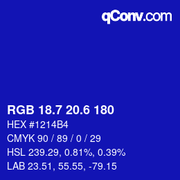 カラーコード: RGB 18.7 20.6 180 | qconv.com