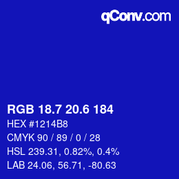 カラーコード: RGB 18.7 20.6 184 | qconv.com
