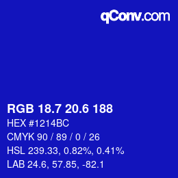 カラーコード: RGB 18.7 20.6 188 | qconv.com