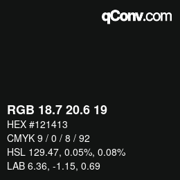 カラーコード: RGB 18.7 20.6 19 | qconv.com