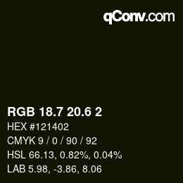 カラーコード: RGB 18.7 20.6 2 | qconv.com