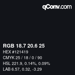 カラーコード: RGB 18.7 20.6 25 | qconv.com