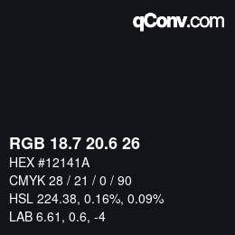 カラーコード: RGB 18.7 20.6 26 | qconv.com