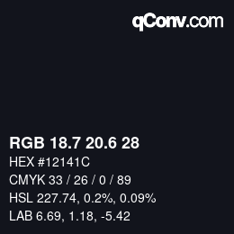 カラーコード: RGB 18.7 20.6 28 | qconv.com