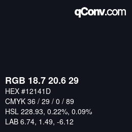 カラーコード: RGB 18.7 20.6 29 | qconv.com