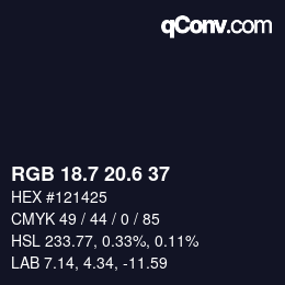 カラーコード: RGB 18.7 20.6 37 | qconv.com