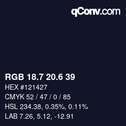 カラーコード: RGB 18.7 20.6 39 | qconv.com