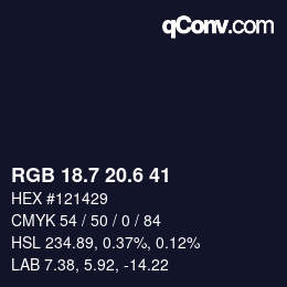 カラーコード: RGB 18.7 20.6 41 | qconv.com