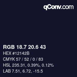 カラーコード: RGB 18.7 20.6 43 | qconv.com