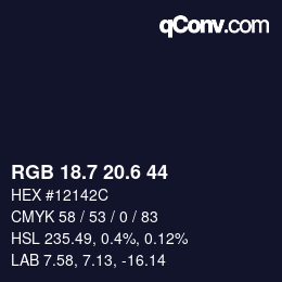 カラーコード: RGB 18.7 20.6 44 | qconv.com