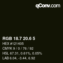 カラーコード: RGB 18.7 20.6 5 | qconv.com