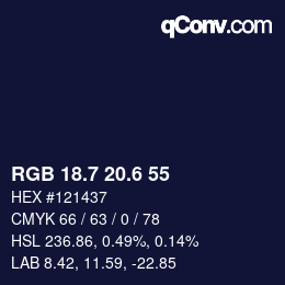 カラーコード: RGB 18.7 20.6 55 | qconv.com