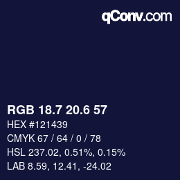 カラーコード: RGB 18.7 20.6 57 | qconv.com