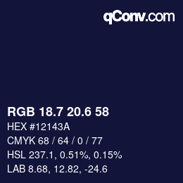 カラーコード: RGB 18.7 20.6 58 | qconv.com