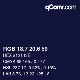 カラーコード: RGB 18.7 20.6 59 | qconv.com