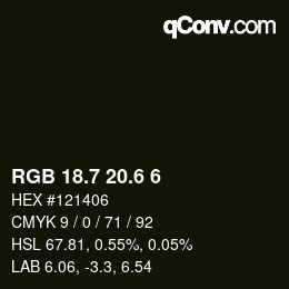 カラーコード: RGB 18.7 20.6 6 | qconv.com