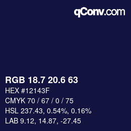 カラーコード: RGB 18.7 20.6 63 | qconv.com