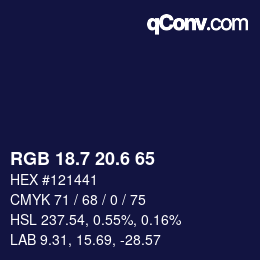 カラーコード: RGB 18.7 20.6 65 | qconv.com
