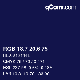 カラーコード: RGB 18.7 20.6 75 | qconv.com