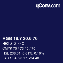カラーコード: RGB 18.7 20.6 76 | qconv.com