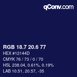 カラーコード: RGB 18.7 20.6 77 | qconv.com