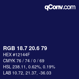 カラーコード: RGB 18.7 20.6 79 | qconv.com