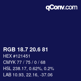 カラーコード: RGB 18.7 20.6 81 | qconv.com