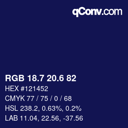 カラーコード: RGB 18.7 20.6 82 | qconv.com