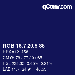 カラーコード: RGB 18.7 20.6 88 | qconv.com