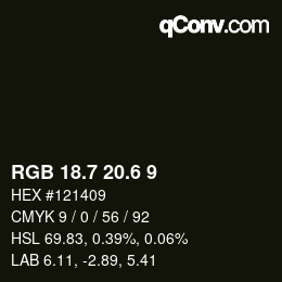 カラーコード: RGB 18.7 20.6 9 | qconv.com