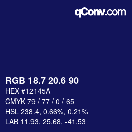 カラーコード: RGB 18.7 20.6 90 | qconv.com