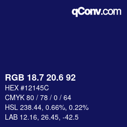 カラーコード: RGB 18.7 20.6 92 | qconv.com