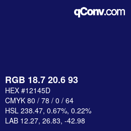 カラーコード: RGB 18.7 20.6 93 | qconv.com