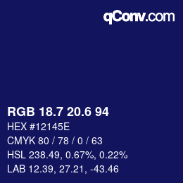 カラーコード: RGB 18.7 20.6 94 | qconv.com