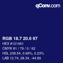カラーコード: RGB 18.7 20.6 97 | qconv.com