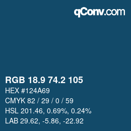 Color code: RGB 18.9 74.2 105 | qconv.com