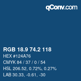 Color code: RGB 18.9 74.2 118 | qconv.com