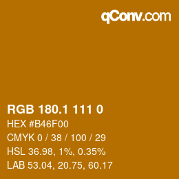 カラーコード: RGB 180.1 111 0 | qconv.com