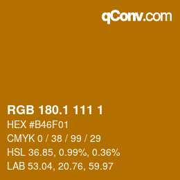 カラーコード: RGB 180.1 111 1 | qconv.com