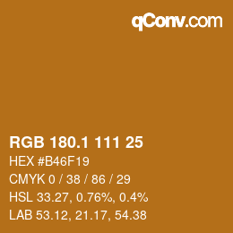 カラーコード: RGB 180.1 111 25 | qconv.com