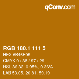 カラーコード: RGB 180.1 111 5 | qconv.com