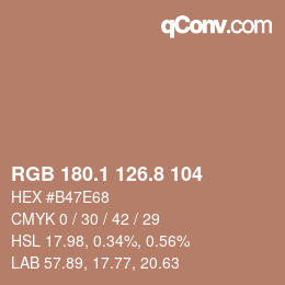 Color code: RGB 180.1 126.8 104 | qconv.com