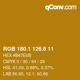 カラーコード: RGB 180.1 126.8 11 | qconv.com