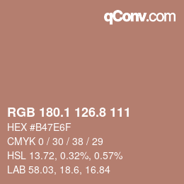 Color code: RGB 180.1 126.8 111 | qconv.com
