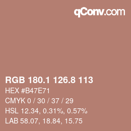 Farbcode: RGB 180.1 126.8 113 | qconv.com