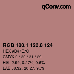 Color code: RGB 180.1 126.8 124 | qconv.com
