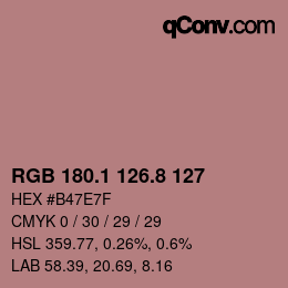 カラーコード: RGB 180.1 126.8 127 | qconv.com