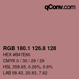 Color code: RGB 180.1 126.8 128 | qconv.com